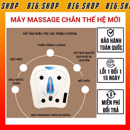 Máy massage chân kết hợp xoa bóp, sưởi ấm giúp lưu thông tuần hoàn máu, giảm đau nhức mệt mỏi bàn chân TR543 Bigshop