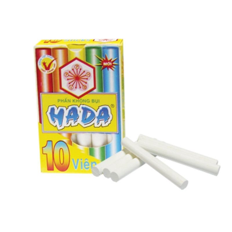 HỘP 10 VIÊN PHẤN VIẾT BẢNG HADA - PHẤN KHÔ KHÔNG BỤI