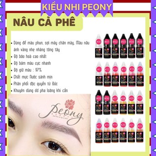 Mực phun xăm Hữu Cơ, NÂU CÀ PHÊ và 20 màu Mực Nước phun xăm Thẩm Mỹ