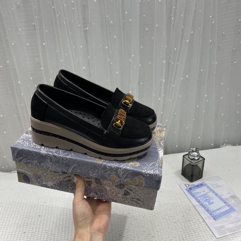 Giày lười slipon đế độn 6p (sẵn QC fullbox)
