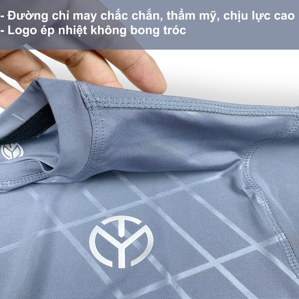 Áo thun tay dài Nam TYM dòng Basic có họa tiết vải Poly 4 chiều mềm mại, co dãn, thoáng mát  AMT004