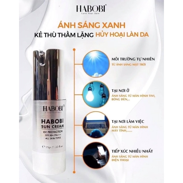 Kem chống nắng nâng tone Habobi