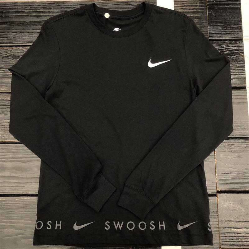 Nike Áo Thun cotton swoosh Cổ Tròn Dài Tay Thời Trang Thể Thao Dành Cho Nam 2023 dz3044
