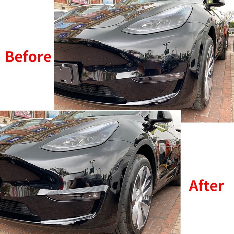 Miếng Dán Viền Đèn Sương Mù Bằng Sợi Carbon Cho Tesla Model Y 2019-2021