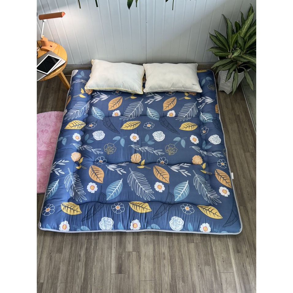 Topper Nệm Bông xuất Nhật, hàng công ty hình lá siêu sang đủ size 1m 1m2 1m4 1m6 1m8 dài 2m TK3