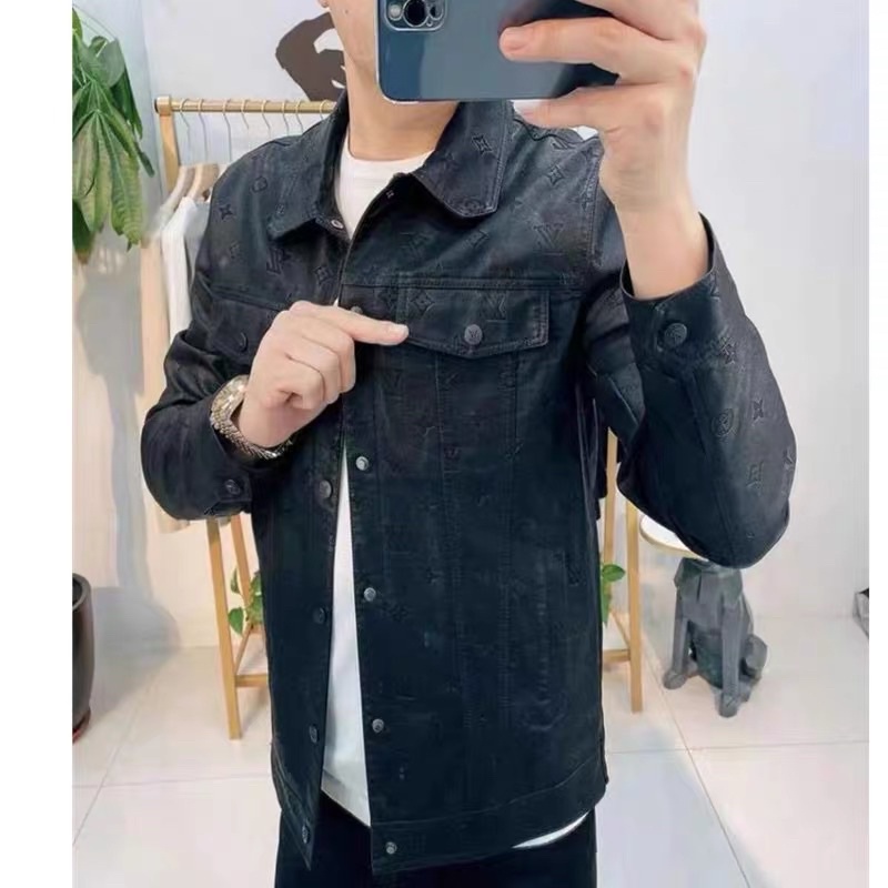 Áo Khoác Da Dập Vân Chìm LV Lót Lông Cao Cấp mẫu mới nhất Năm Nay