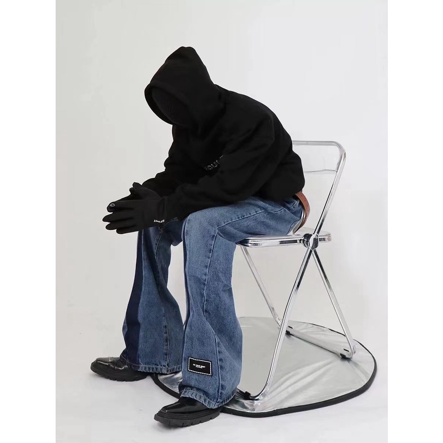 Niche Quần Jean Dáng Rộng Có Thể Giặt Được Thiết Kế Nhãn Hiệu Công Nghiệp Nặng