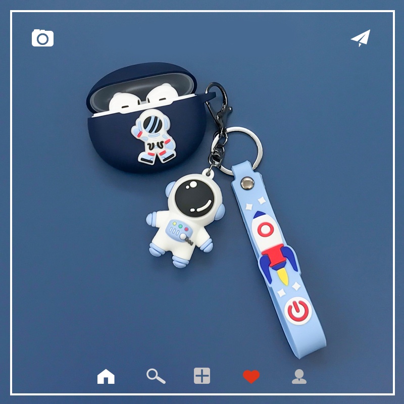 Vỏ Bảo Vệ Hộp Sạc Tai Nghe huawei freebuds 5i freebuds5 i Bằng Silicon Hình Phi Hành Gia Hoạt Hình Dễ Thương Kèm Móc Treo