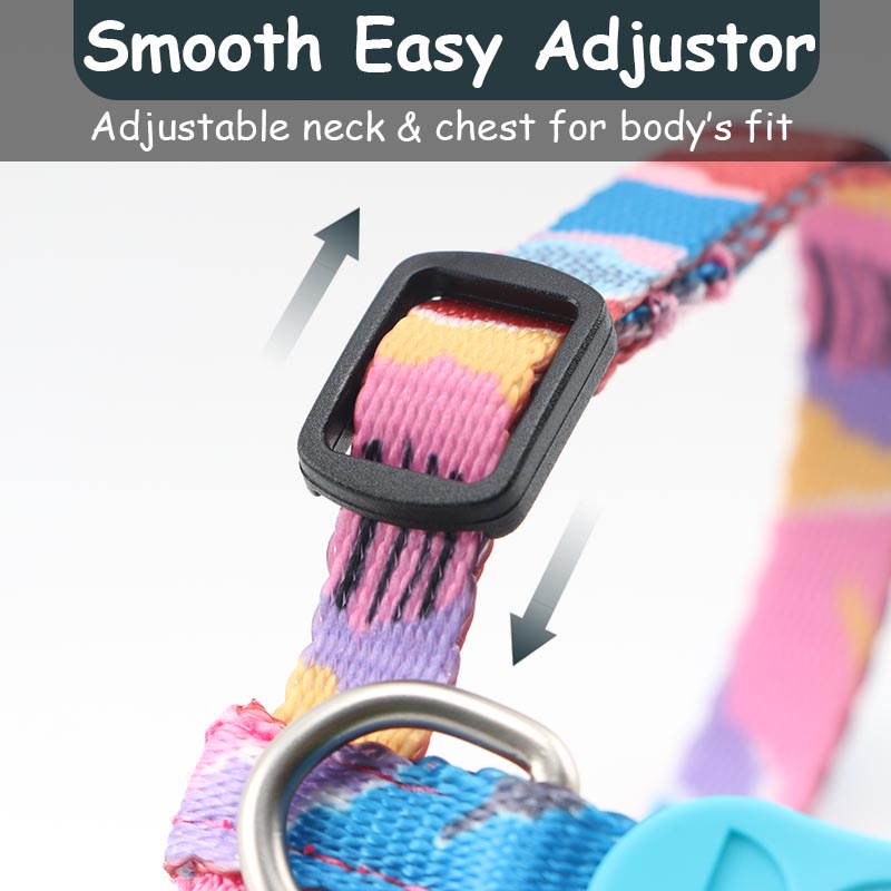 HamshMoc Bộ Dây Dắt Và Dắt Thú Cưng Đi Dạo Bằng Polyester Mềm Mại Họa Tiết Hoa Hamsa Có Thể Điều Chỉnh