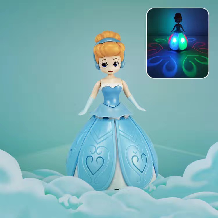 Đồ chơi Búp bê công chúa Elsa nhảy múa xoay tròn phát nhạc có đèn cho bé  - A15