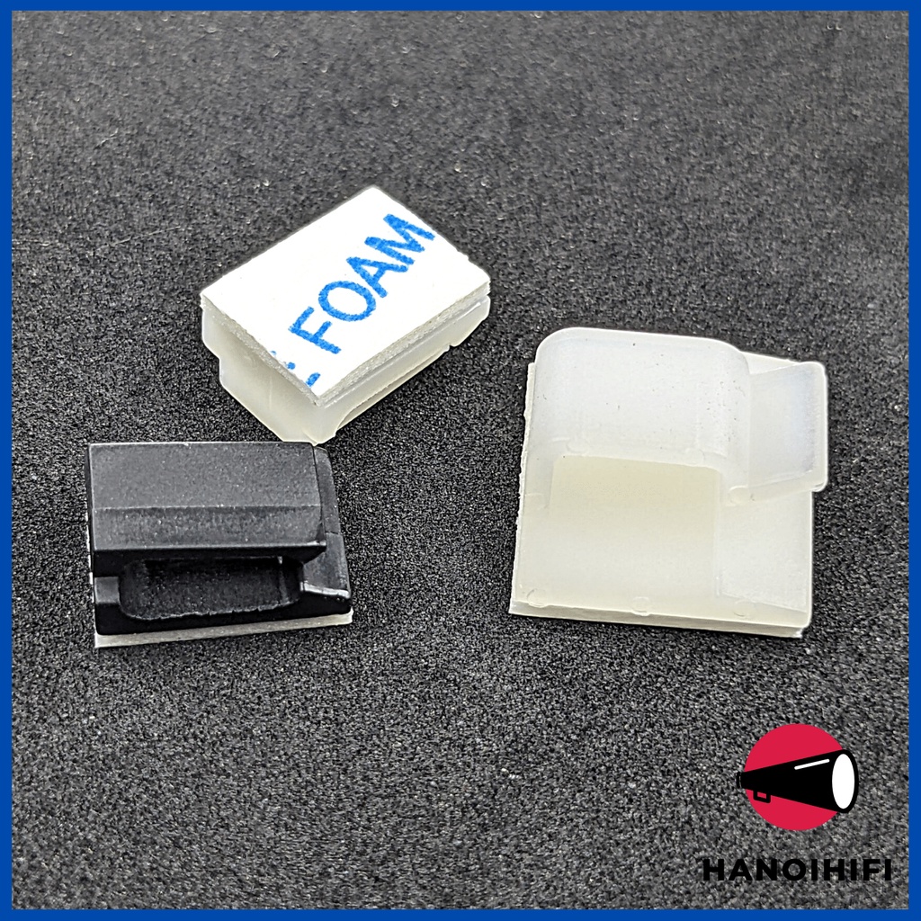 Miếng dán cố định dây điện, buộc dây điện, giữ dây Diy loa xách tay, amply, loa bluetooth, book sheft sẵn keo 3M