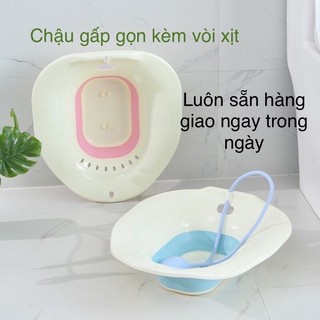 Chậu ngâm, xông phụ khoa kèm vòi xịt