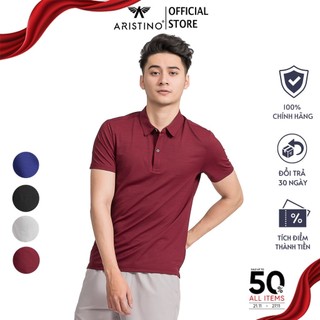 Áo polo nam ARISTINO dáng Slim fit ôm gọn, bề mặt lưới xốp nhẹ, polyester cool mát lạnh - APS022S9