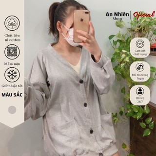 Áo Cadigan dài tay phong cách Hàn Quốc, Áo Khoác dáng dài phù hợp mọi lứa tuổi