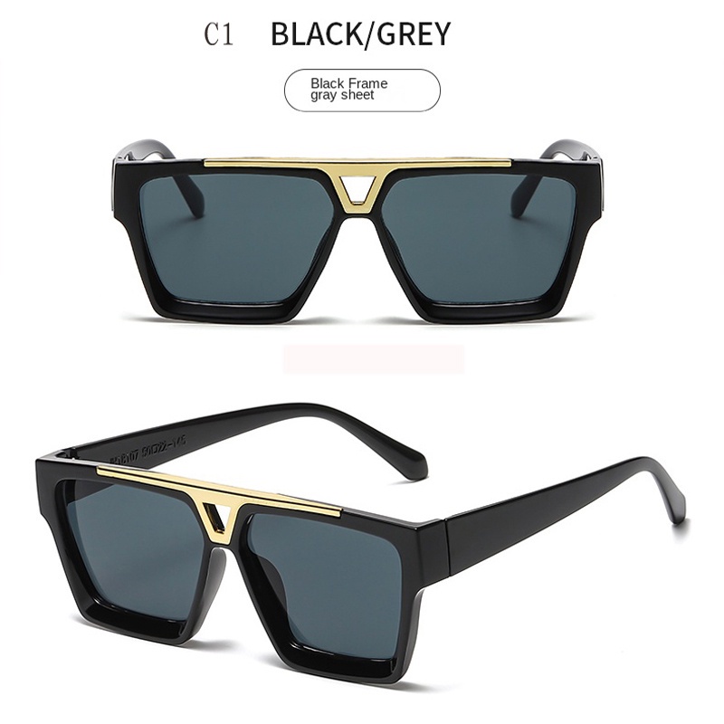 Kính Mát Gọng Vuông Phẳng Hai Chùm Phong Cách Âu Mỹ Cổ Điển Mới Dành Cho Nam Nữ