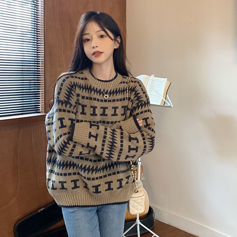 Áo Sweater Dáng Rộng Tay Dài Phong Cách Thời Trang Thu Đông Nhật Bản Mới