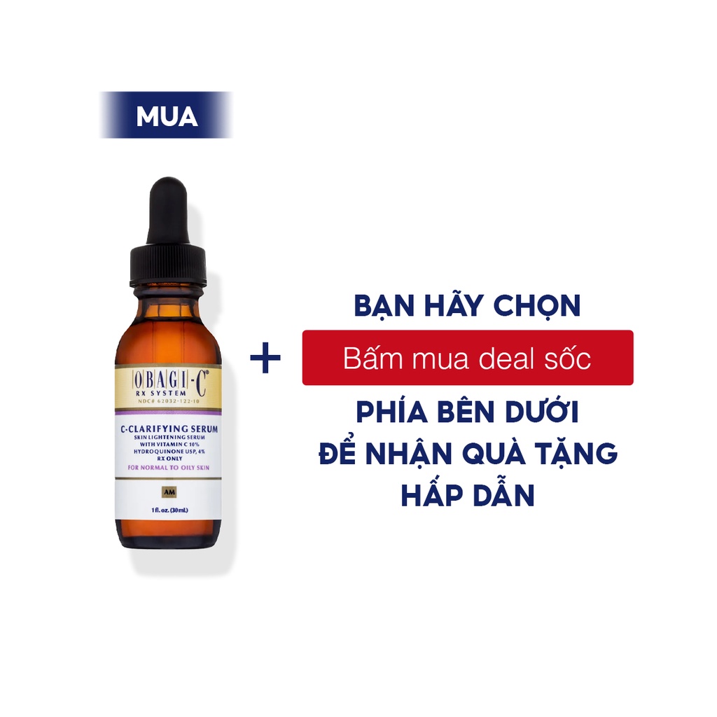 Serum trắng da giúp giảm nám Obagi-C Rx C-Clarifying Serum - Normal to Oily (da dầu) 30ml