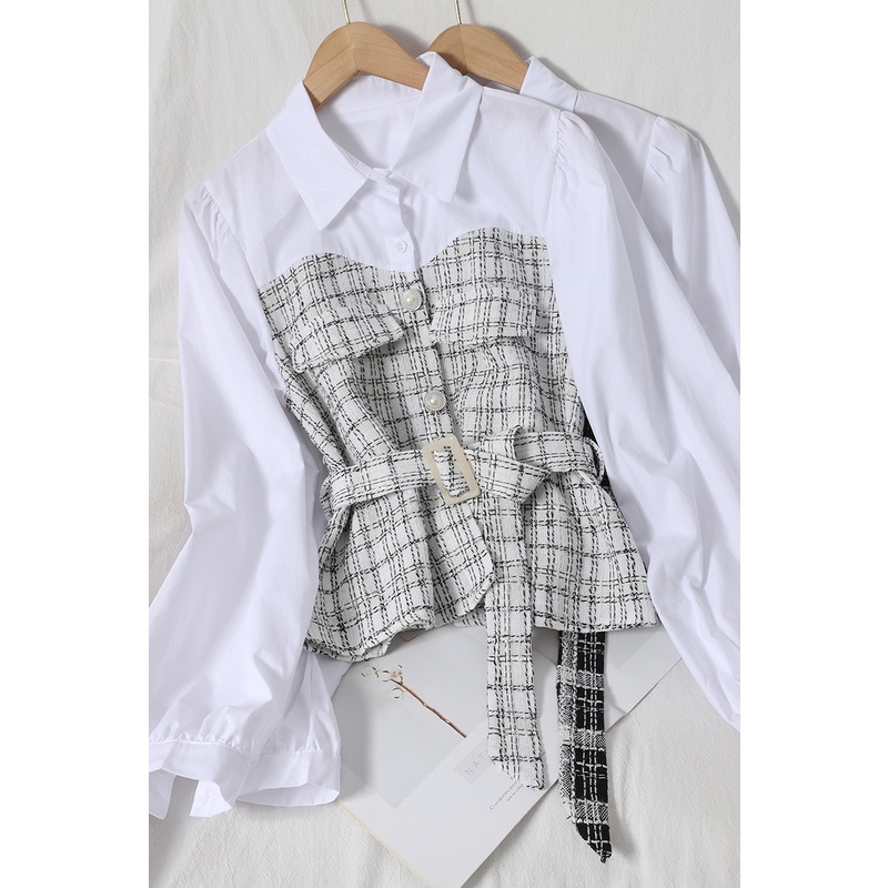 Áo Sơ Mi Phối Dạ Tweed Trong Phim Penhouse Hottrend