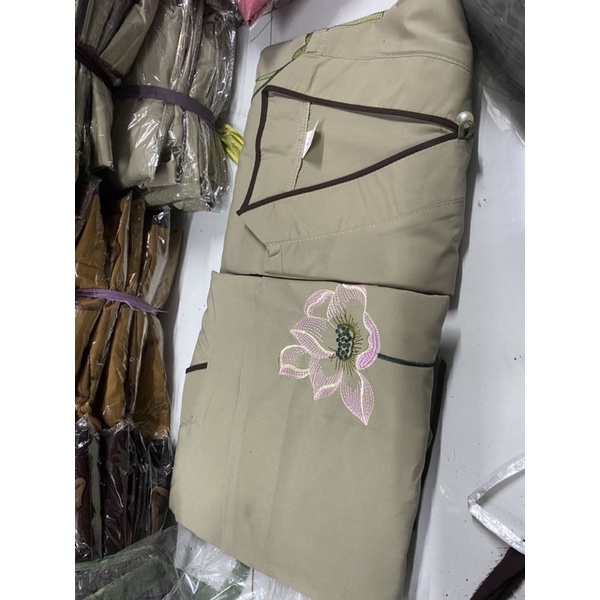 Đồ Lam Đi Chùa# Mẫu Hoa Nút Ngọc