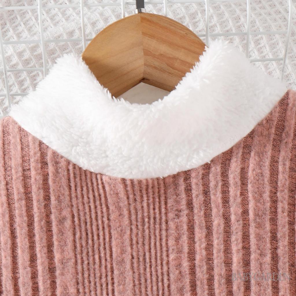 Đầm Đan Len Tay Dài Cổ Cao Thanh Lịch Dành Cho Bé Gái 3-7 Tuổi