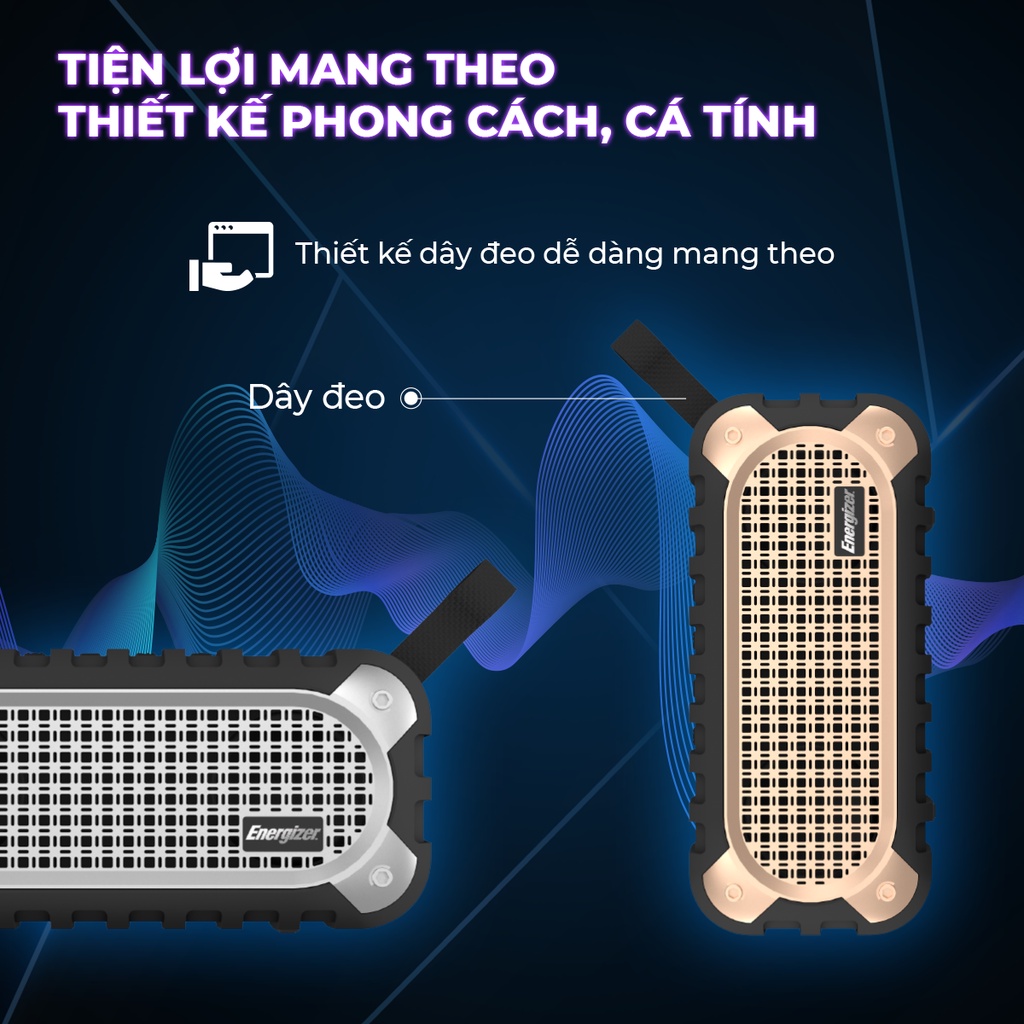 Loa Bluetooth di động Energizer BTS-106 - Hàng Chính Hãng, Bảo Hành 2 Năm 1 Đổi 1