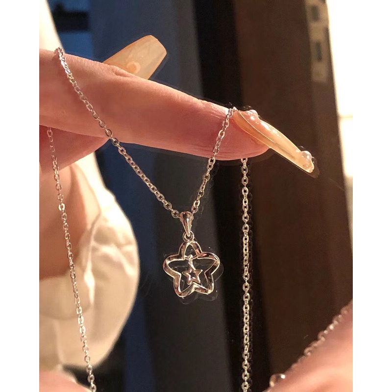 Vòng cổ Bằng Thép Titan Mặt Hình Ngôi Sao Nhỏ Sang Trọng Thiết Kế Đơn Giản Dành Cho Nữ