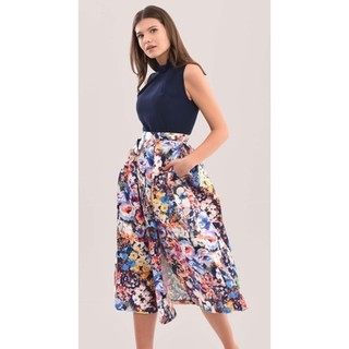 Đầm Ted baker MlDl in hoa phối kiểu chân váy liền siêu đẹp.