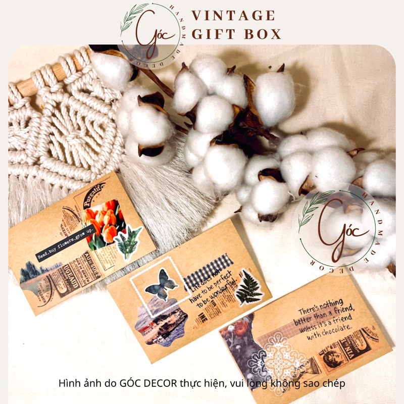 ĐỌC MÔ TẢ Thiệp kèm phong bì thư Vintage trang trí tặng quà độc đáo