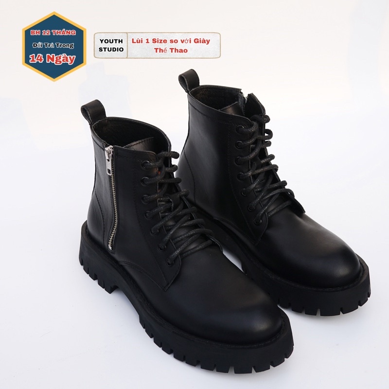 Giày Combat Boots , Da bò nappa loại 1 ( BẢO HÀNH 12 THÁNG )