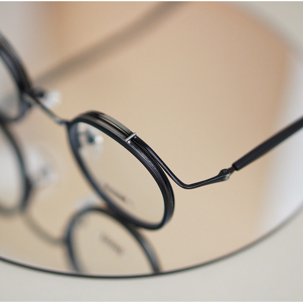 Gọng kính tròn nam Femi Sato phong cách Retro mắt kính cận tròn kim loại