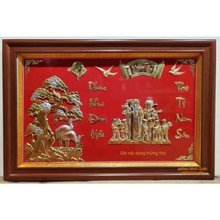 Tranh mừng thọ bố mẹ, ông bà, cụ bằng đồng vàng
