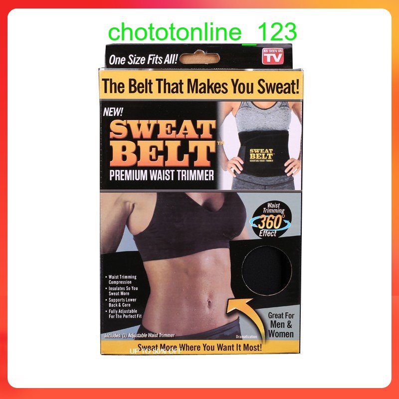 Đai Nịt Quấn Bụng Sweat Belt Cuốn Eo Hông Đùi Mông Bắp Chân Ủ Nóng Sinh Biến Nhiệt Tan Mỡ Giảm Cân Mỡ Béo Tập Gym