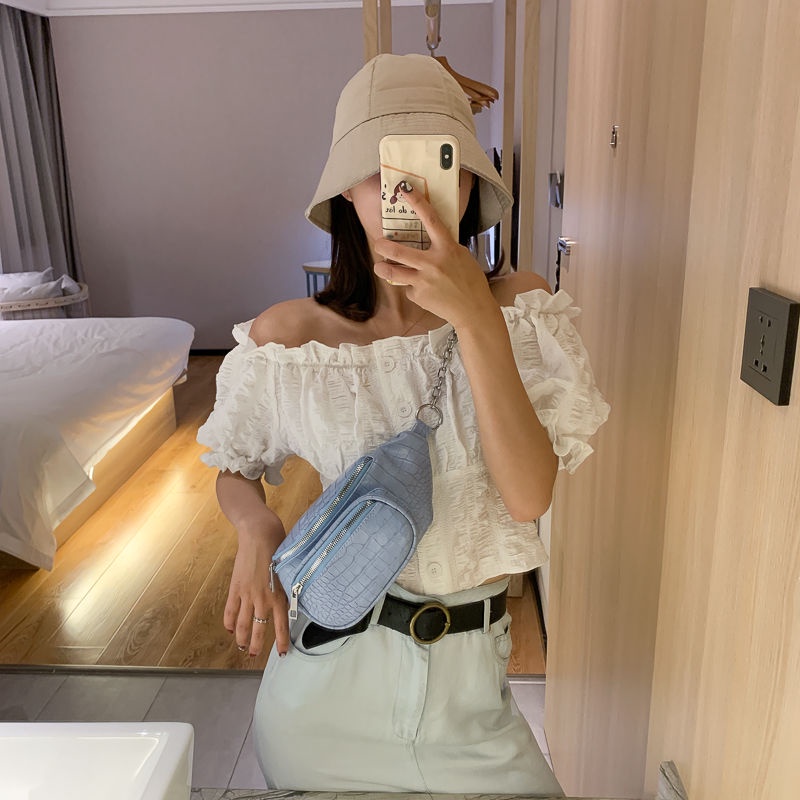 Mischa Túi Đeo Hông Da PU Màu Trơn Họa Tiết Hình Thoi Phong Cách Phương Tây Thời Trang Cao Cấp