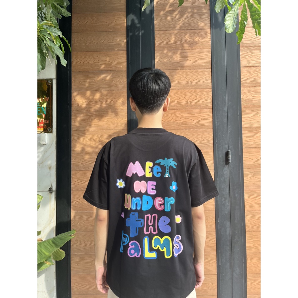 Áo Thun tay lỡ unisex nam nữ THE PALMS cotton form rộng oversize nhiều màu phong cách ulzzang