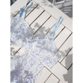 BLUE DREAM | haruharu.label | Áo bralette ren trắng xanh, áo lót, lingerie, áo có gọng