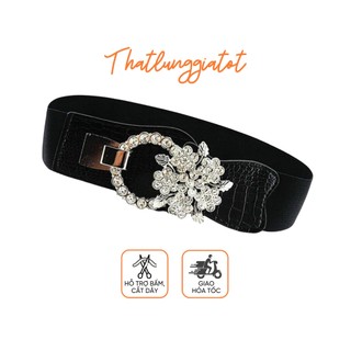 Đai váy bản to đính đá phối đầm cá tính bản 6cm DV025 - Thắt Lưng Giá Tốt