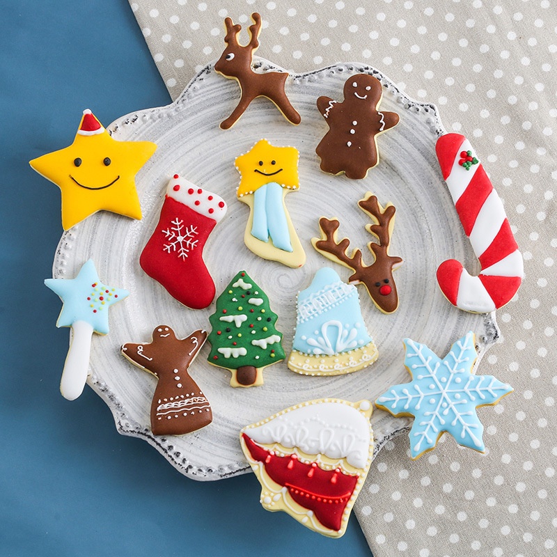 1 Khuôn Cắt Bánh Quy Bằng Thép Không Gỉ Phong Cách Giáng Sinh