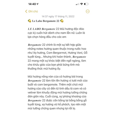 Vial nước hoa Le Labo : The Noir 29 - Tonka 25 - Jasmin 17 - Another 13 - Santal 33 ... 0.75ml chính hãng