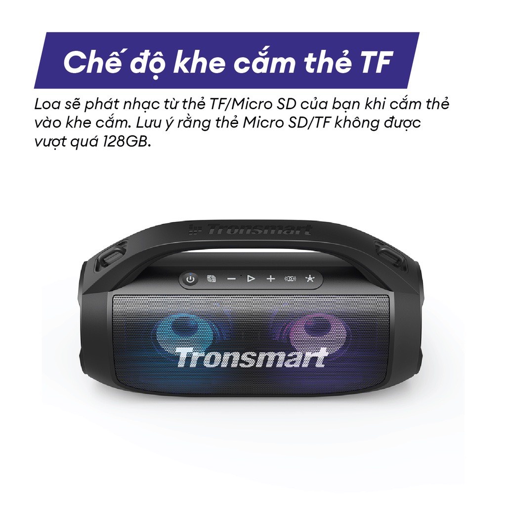 Loa Bluetooth 5.3 Loa Di Động TRONSMART BANG SE, Đèn LED, Công suất 40W, Chống nước IPX6 - Bảo Hành 12 Tháng