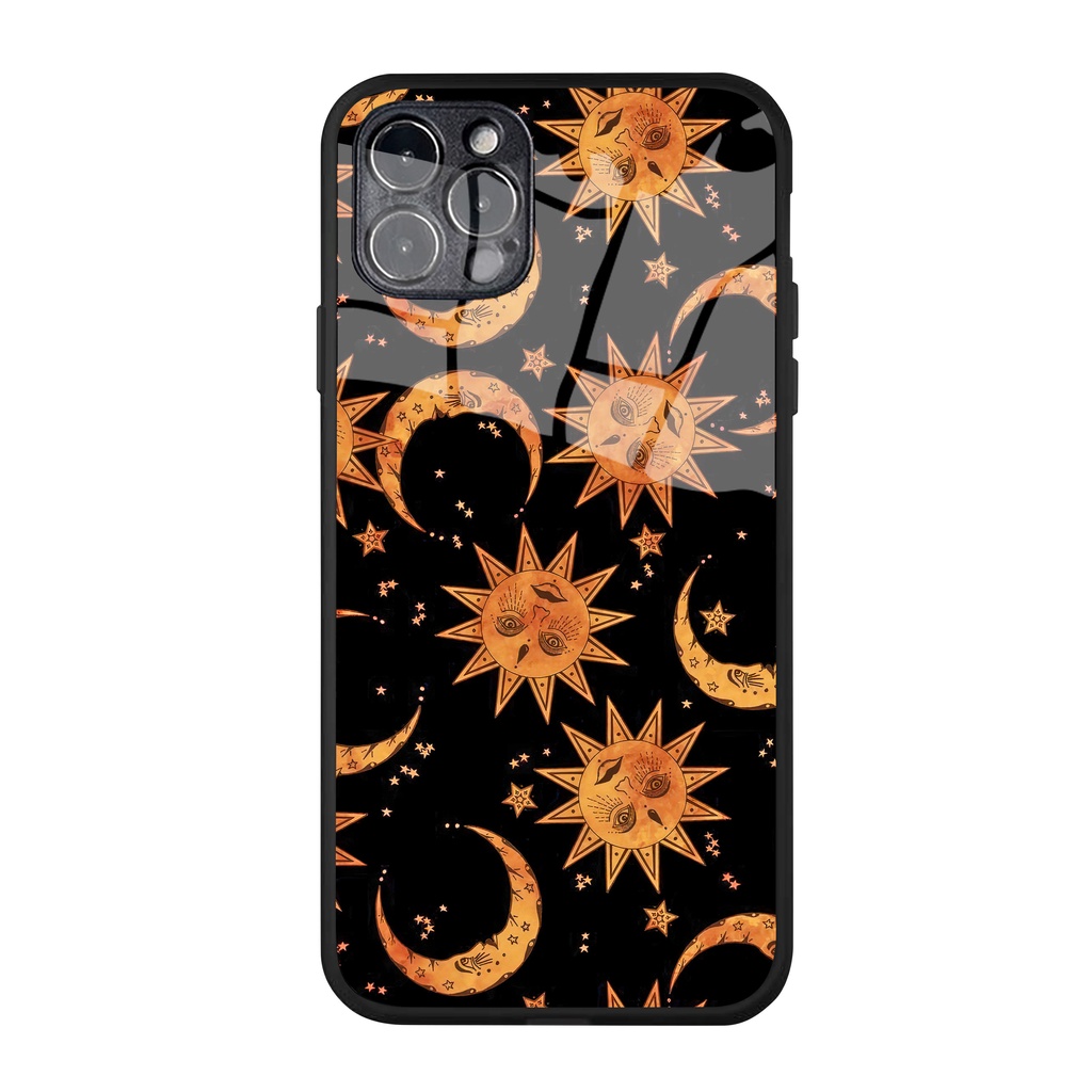 Ốp lưng iphone cao cấp mặt trời mặt trăng cho iphone 13 11 pro max mini 14 12 pro max mini 7 8 6 s plus X r s max Se 2