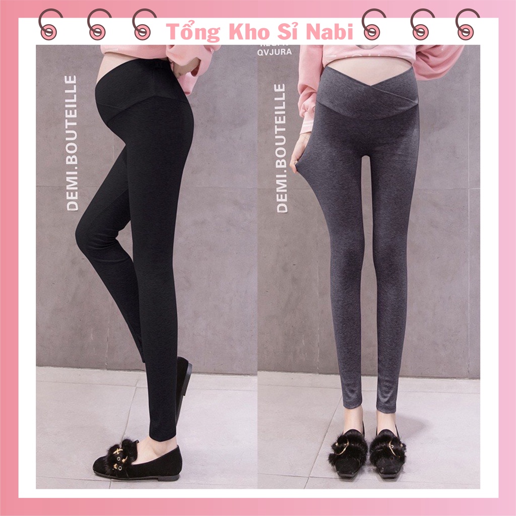 Quần bầu dài cạp chéo leggging chất liệu thun co giãn siêu thoải mái