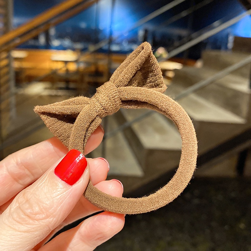 ※ NOON ※ Băng Đô Cài Tóc Màu Trà Sữa Độ Co Giãn Cao Đơn Giản Và Cao Phiên Bản Hàn Quốc Không Làm Tổn Thương Tóc