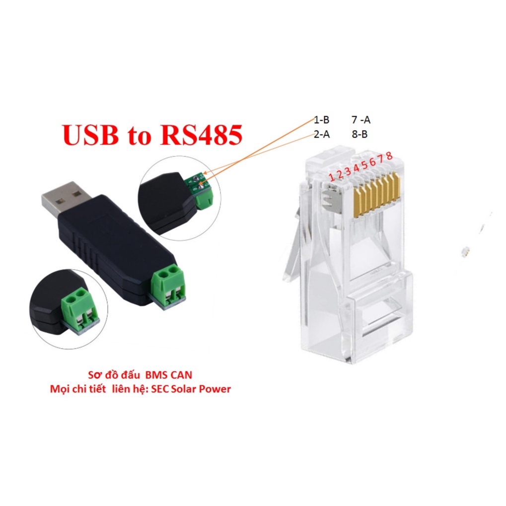 Modul USB To RS485 .USB To RS232 dùng cho BMS thông minh