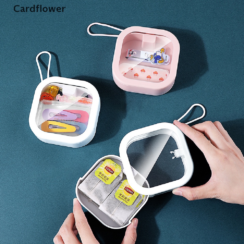 < Cardflower > Mới Hộp Đựng Tiền Xu / Kẹo Mini Hình Vuông Bằng Nhựa Trong Suốt Có Nắp Đậy