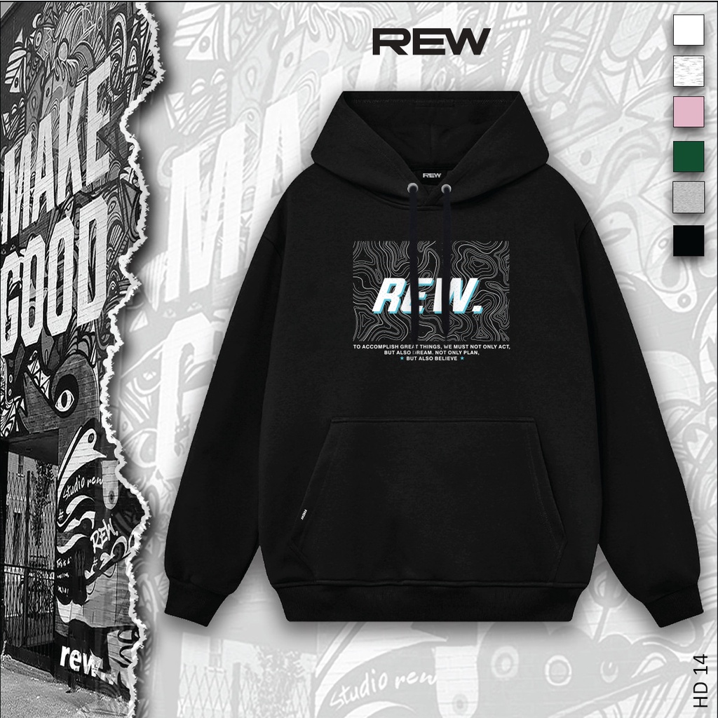 Áo hoodie local brand REW form rộng Unisex dành cho cả nam và nữ mẫu REW