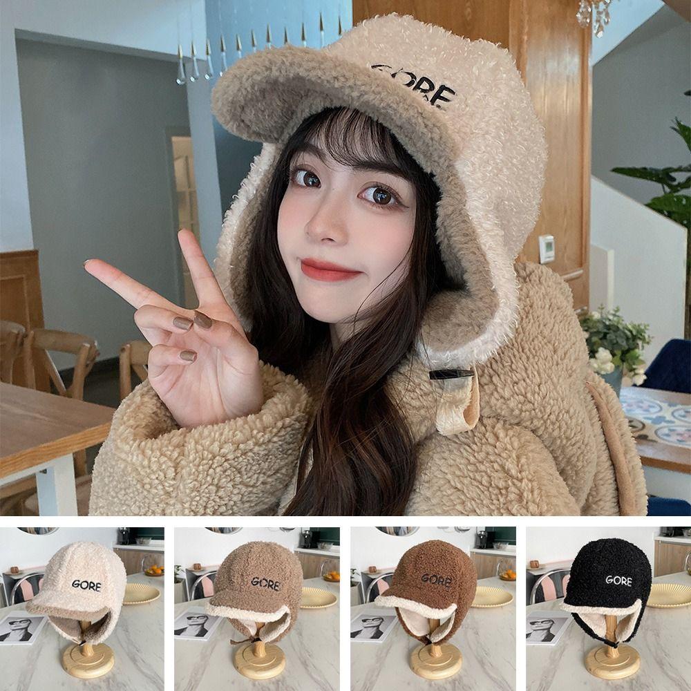 Mũ Len Dày Dặn Che Tai Giữ Ấm Tiện Dụng