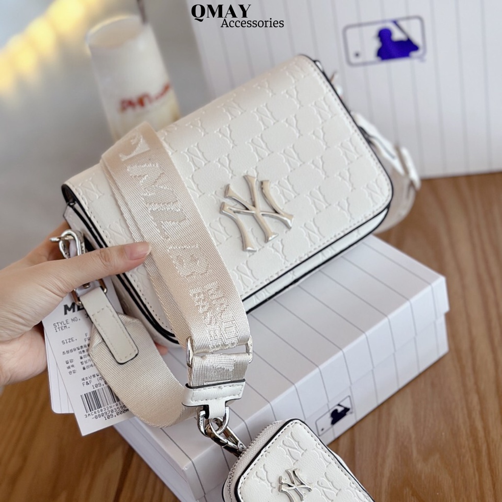 Túi Đeo Chéo MLB Monogram Hàng Xuất Dư Cao Cấp Chất Da Mềm Mại Logo Kim Loại Full Hộp Bao Bì Tem Tag Size: 20*14*5cm