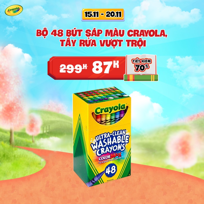Bộ 48 Bút sáp màu Crayola, Tẩy rửa vượt trội - 526948