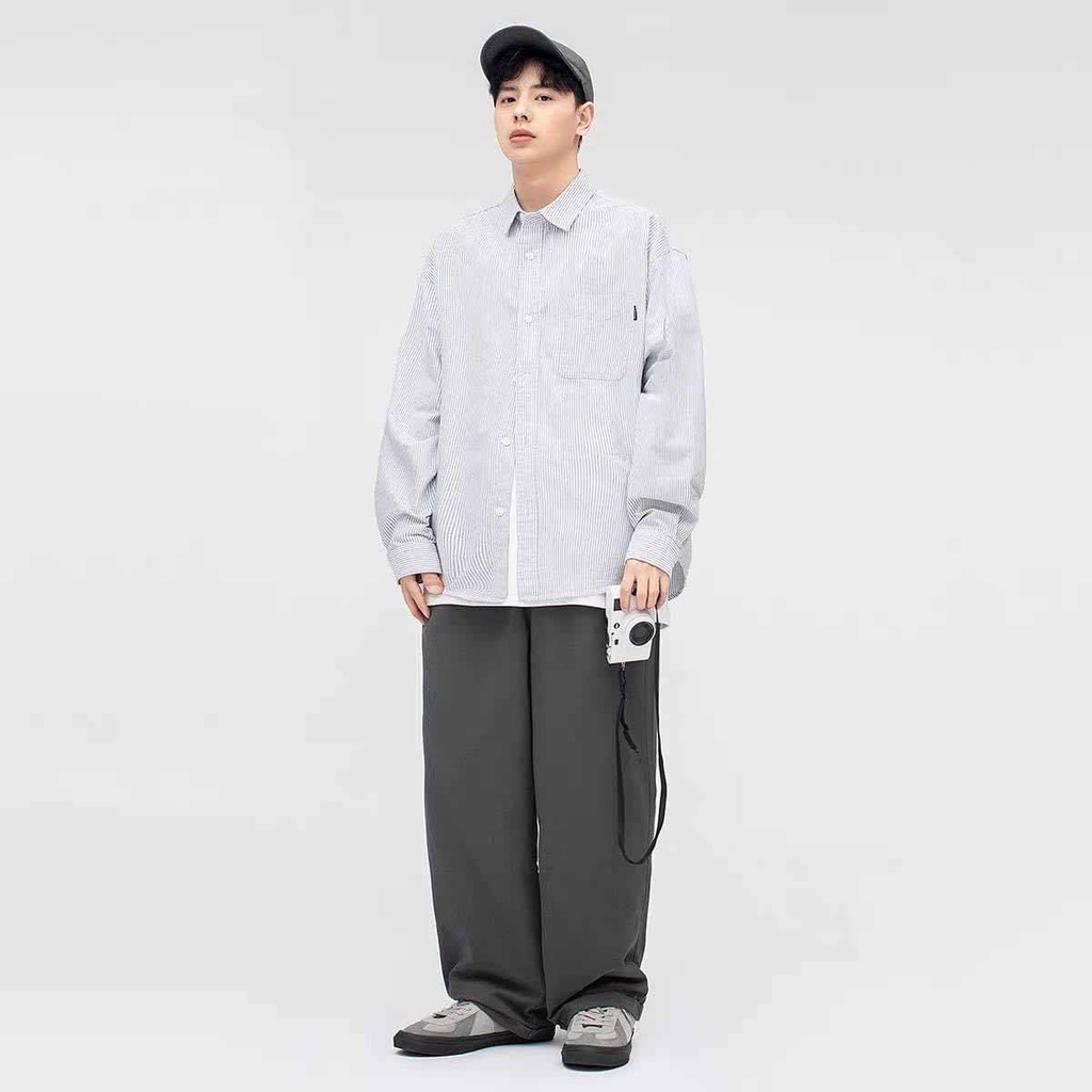 Quần Jogger Baggy kaki Dáng Suông Dài ống rộng - Chất Vải Kaki Kiểu Thể Thao UNISEX bốn Màu Đen,rêu,be,xám. 03x | BigBuy360 - bigbuy360.vn