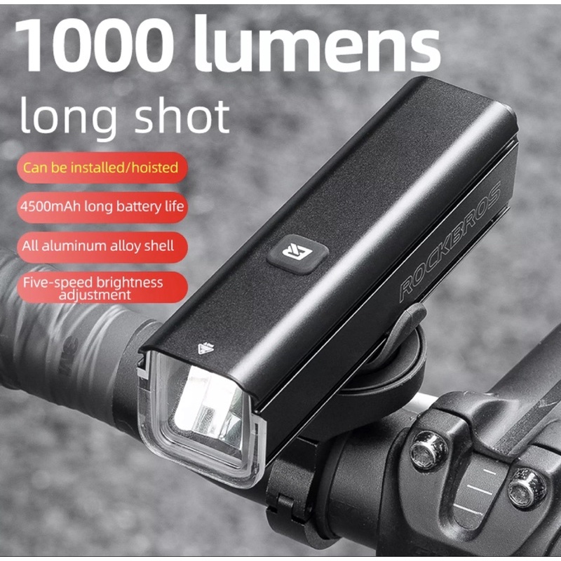 Đèn pha ROCKBROS 1000Lumen Pin 4800mah Chống nước chính hãng 2023